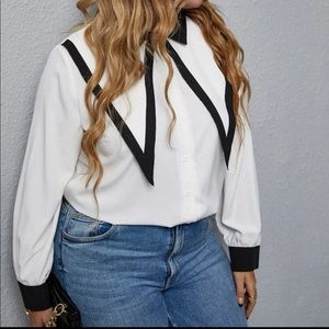 Super fun exaggerated-collar blouse